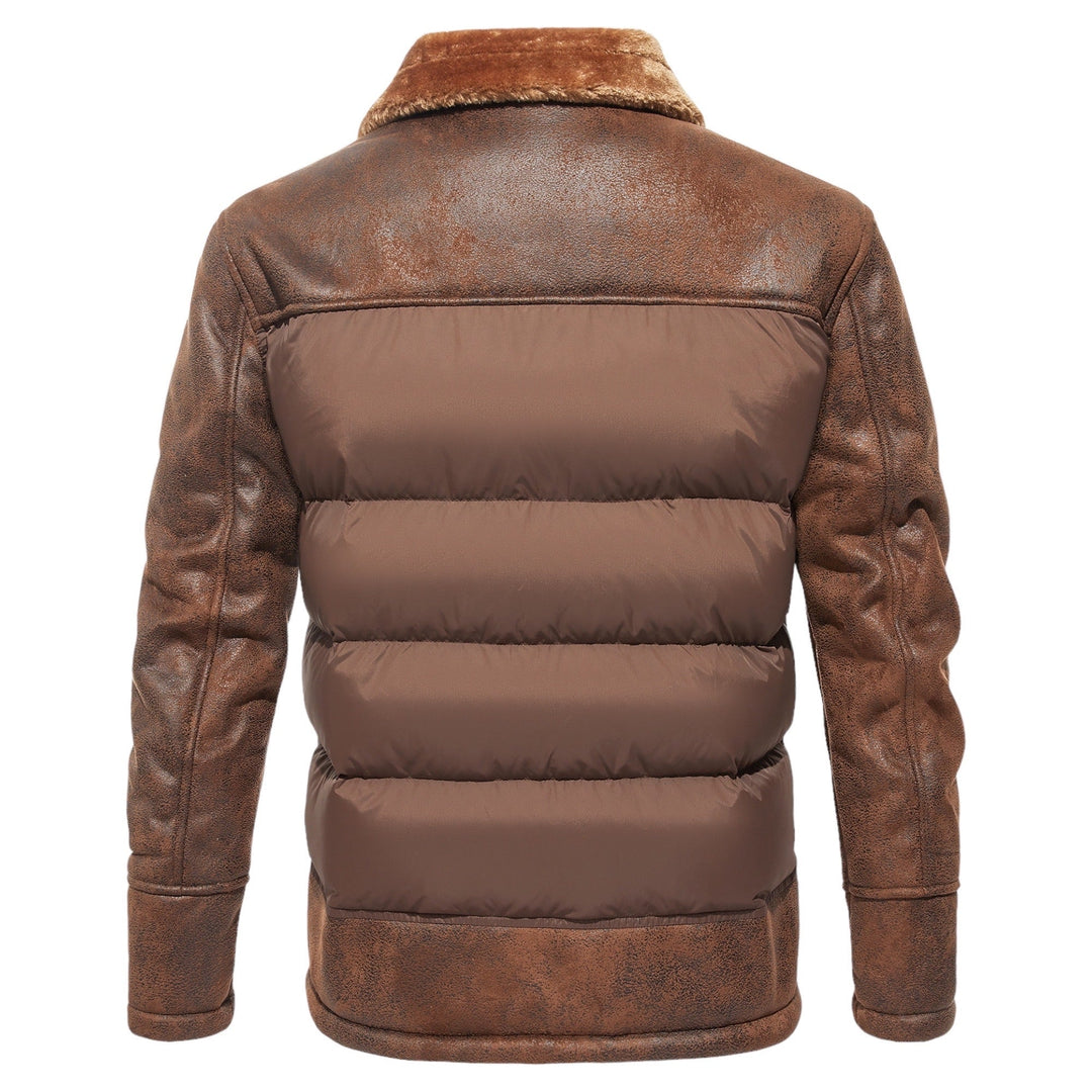 Moreau | Chic Rustic Leather Down Jacket