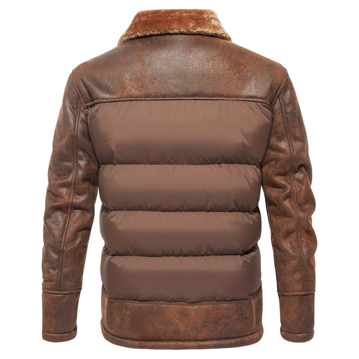 Moreau | Chic Rustic Leather Down Jacket