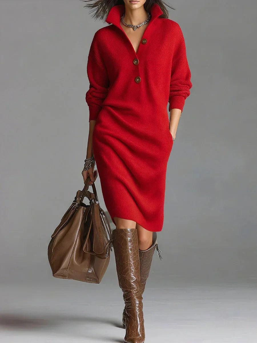 Arianell | Knit Midi Dress in Cozy Wool for Winter