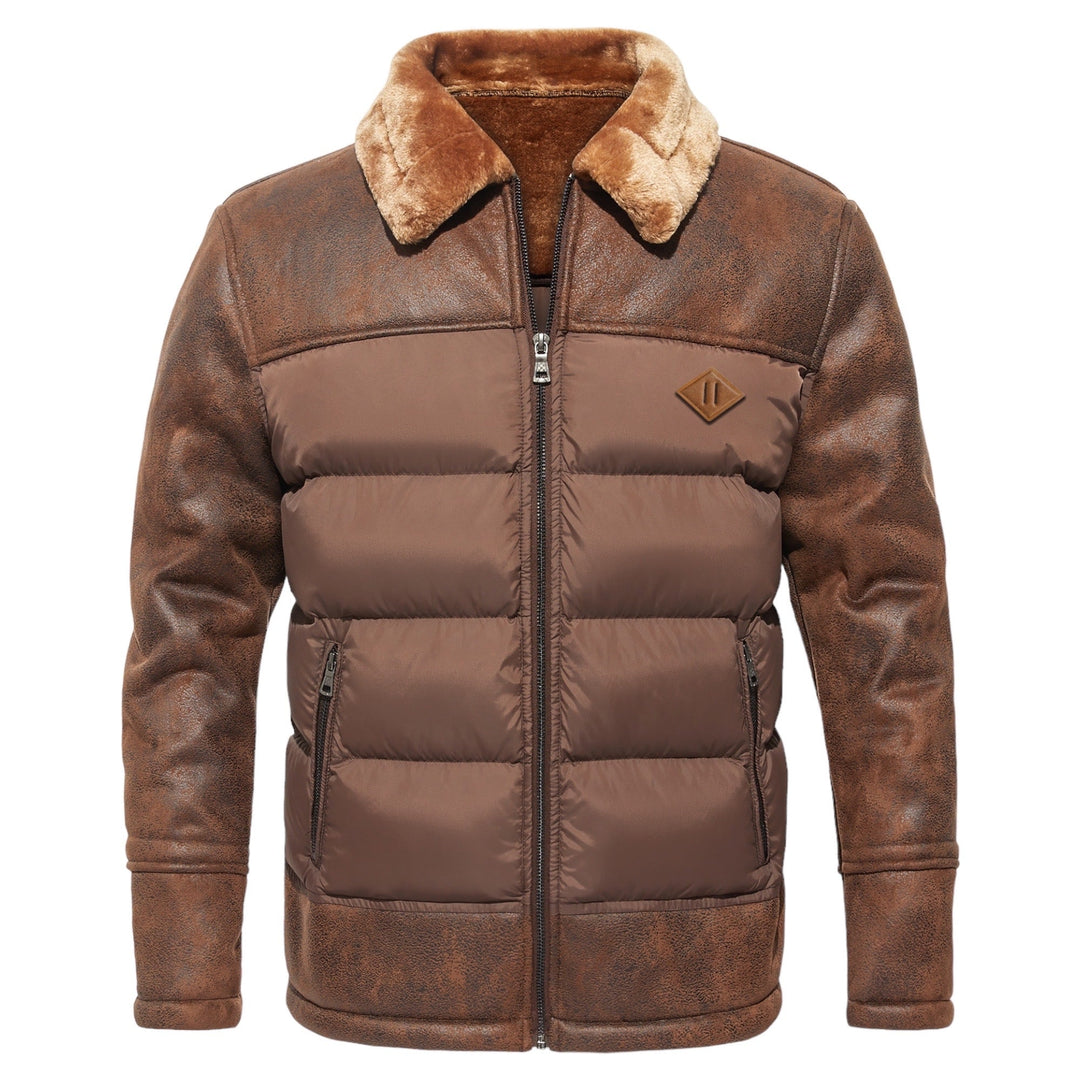 Moreau | Chic Rustic Leather Down Jacket