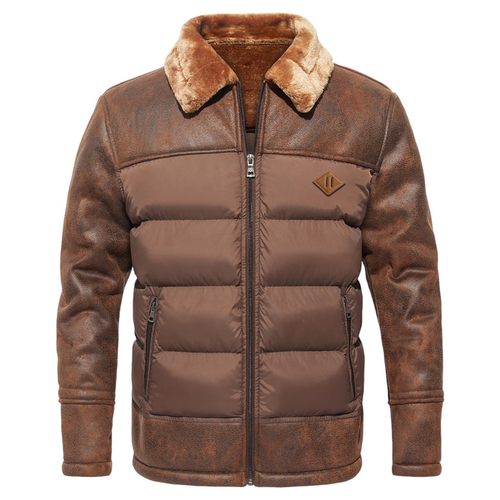 Moreau | Chic Rustic Leather Down Jacket