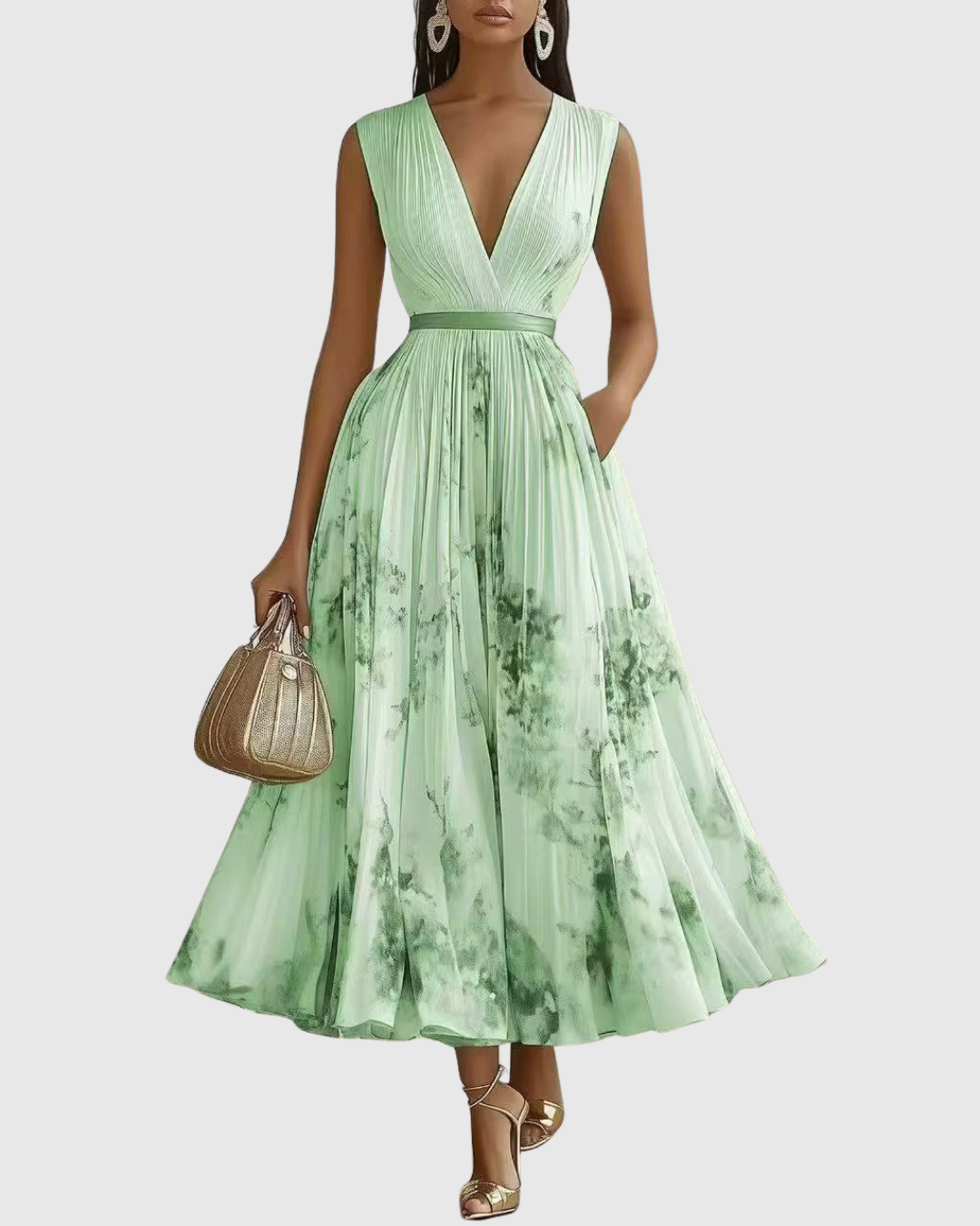 Rowella | Chic Pleated Maxi Dress