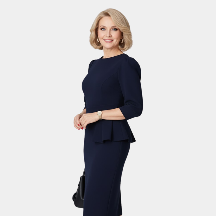 Claudine Bloom | Elegant Ruffled Midi Dress