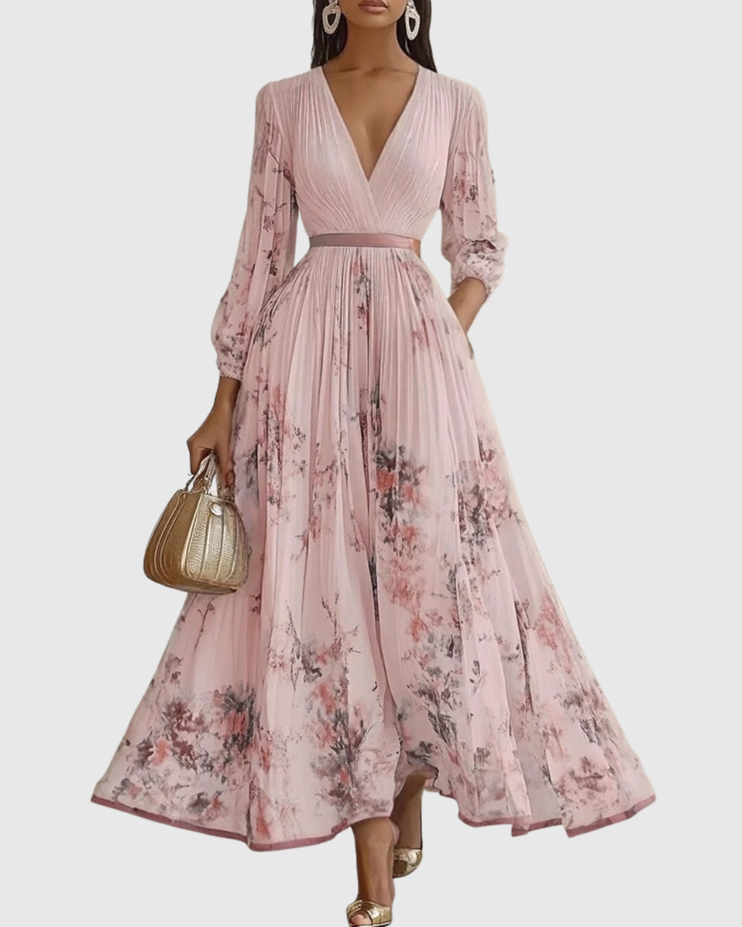 Rowella | Chic Pleated Maxi Dress