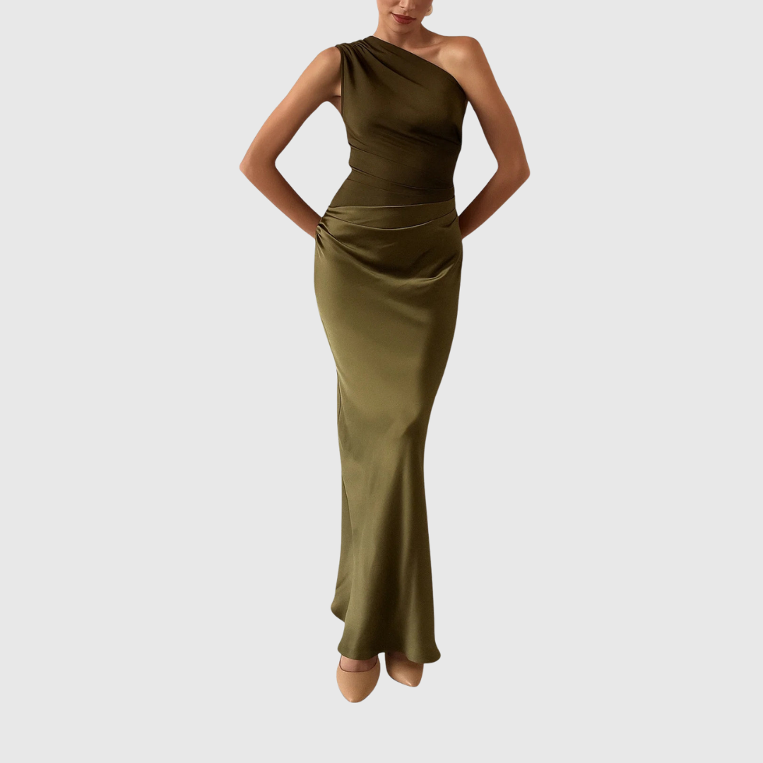 Elara | Asymmetrical Satin Evening Dress