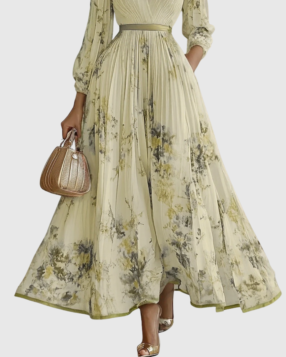 Rowella | Chic Pleated Maxi Dress