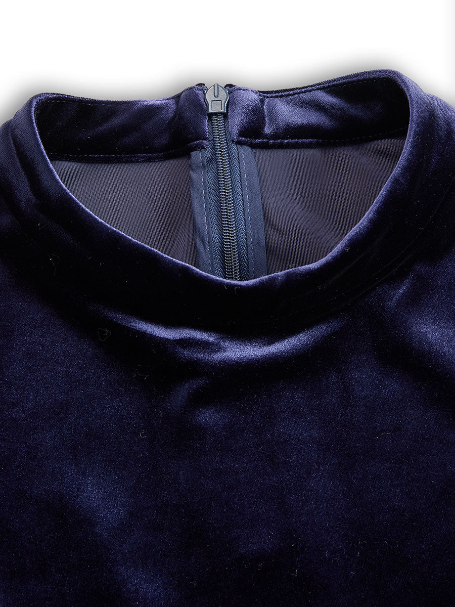 Sibella | Navy Midi Dress with Long Sleeves