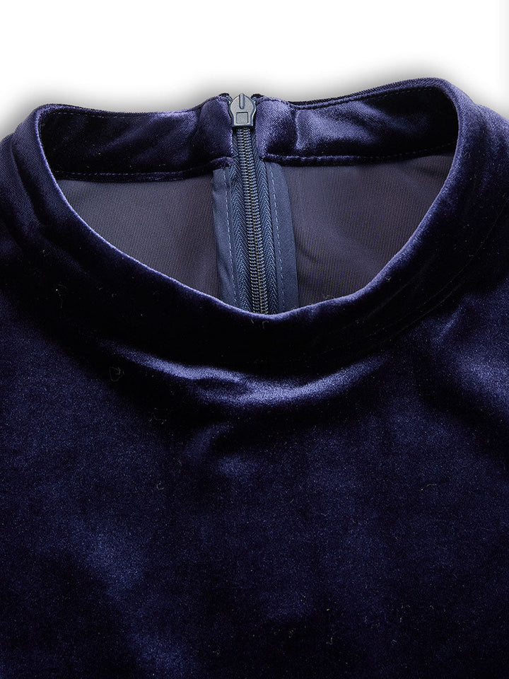 Sibella | Navy Midi Dress with Long Sleeves