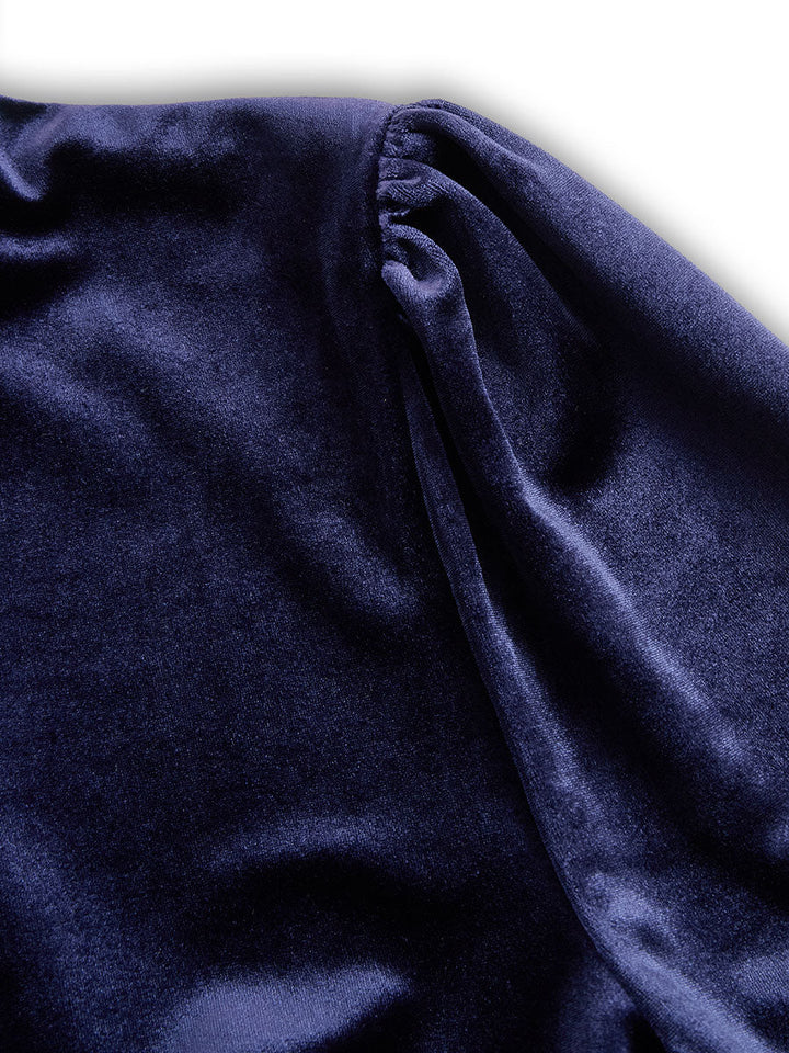 Sibella | Navy Midi Dress with Long Sleeves