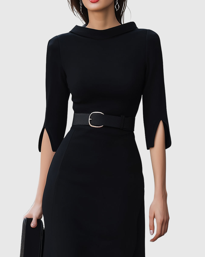 Blythewyn | Timeless Black Midi Dress
