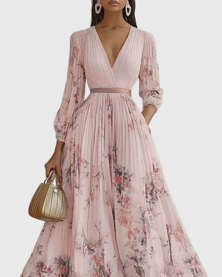 Rowella | Chic Pleated Maxi Dress