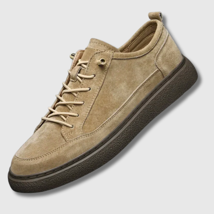 Men’s Genuine Suede Low-Top Flat Sneakers