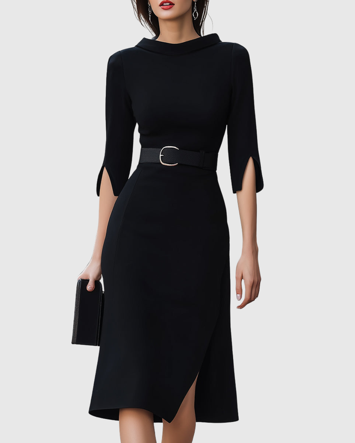 Blythewyn | Timeless Black Midi Dress