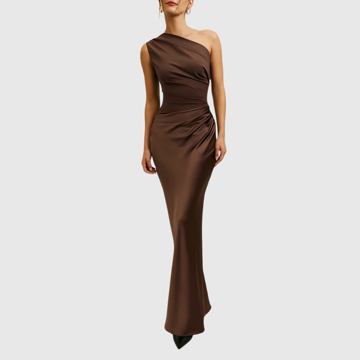 Elara | Asymmetrical Satin Evening Dress