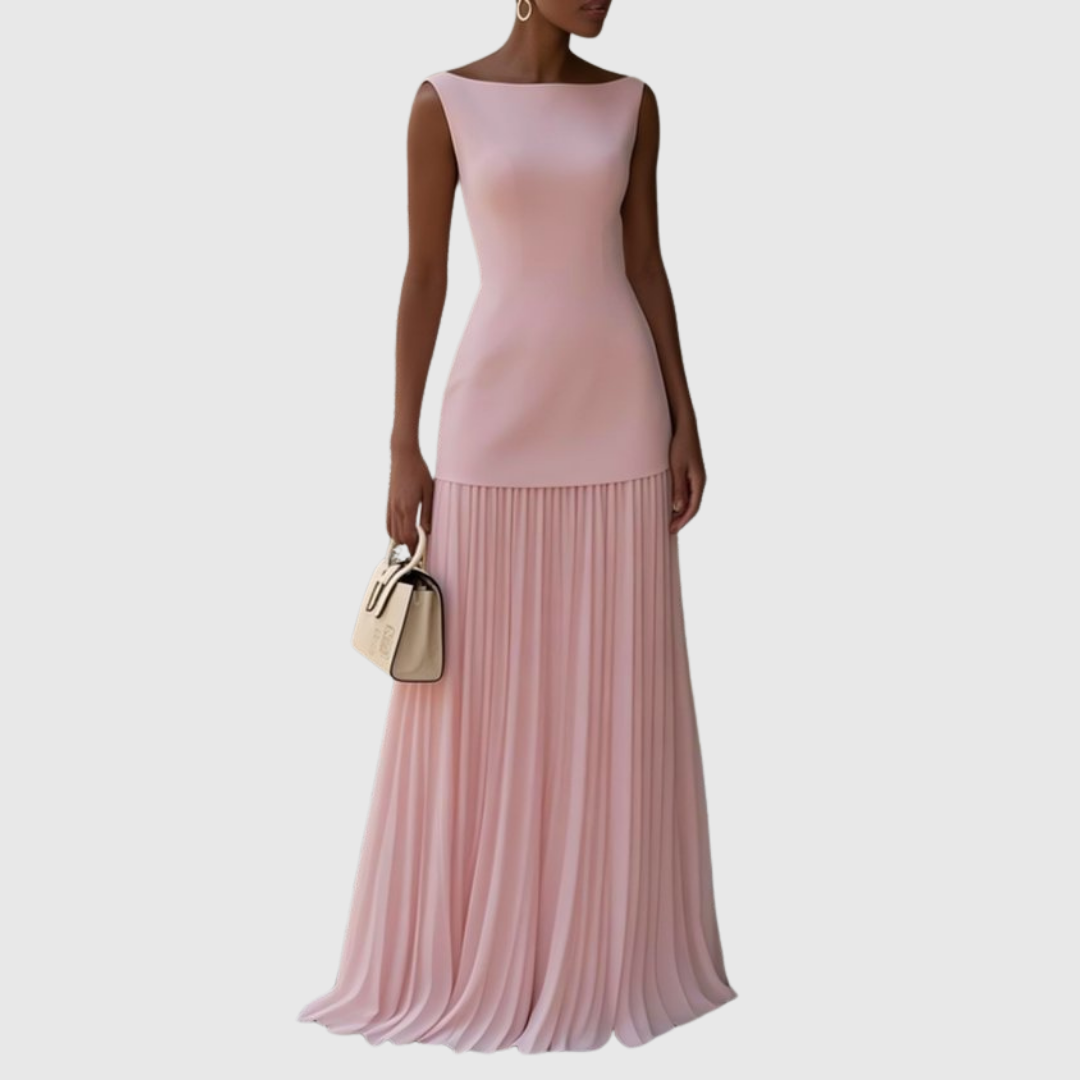 Rowina | Sleeveless Dress Featuring Elegant Flowing Pleats