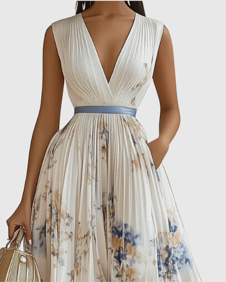 Rowella | Chic Pleated Maxi Dress