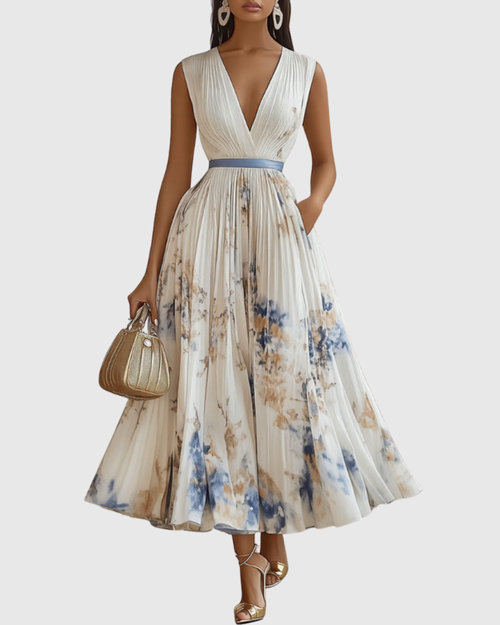 Rowella | Chic Pleated Maxi Dress