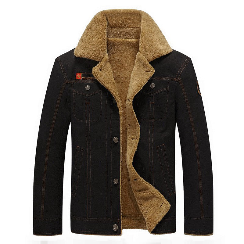 Cotton Jacket for Men with Sherpa Fleece Lining