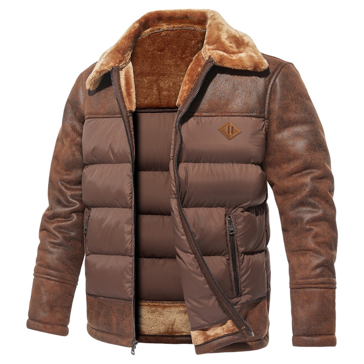 Moreau | Chic Rustic Leather Down Jacket