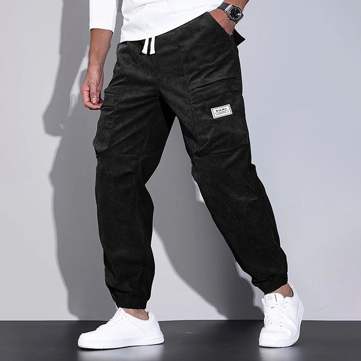 Men’s Corduroy Cargo Pants with Multiple Pockets