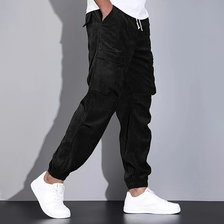 Men’s Corduroy Cargo Pants with Multiple Pockets