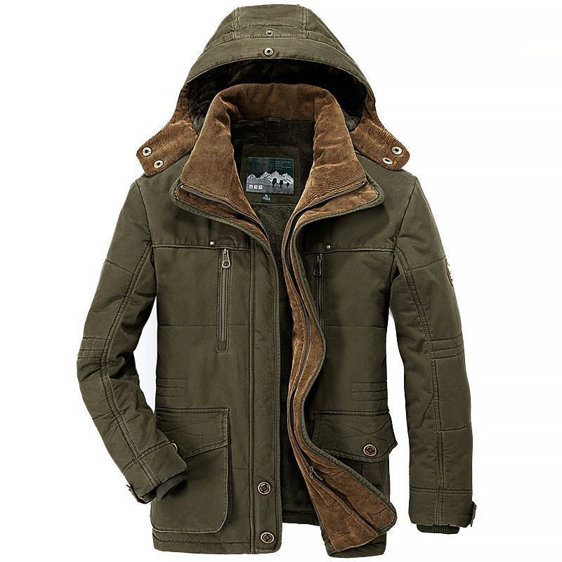 Men’s Fleece Padded Winter Jacket with Deep Pockets