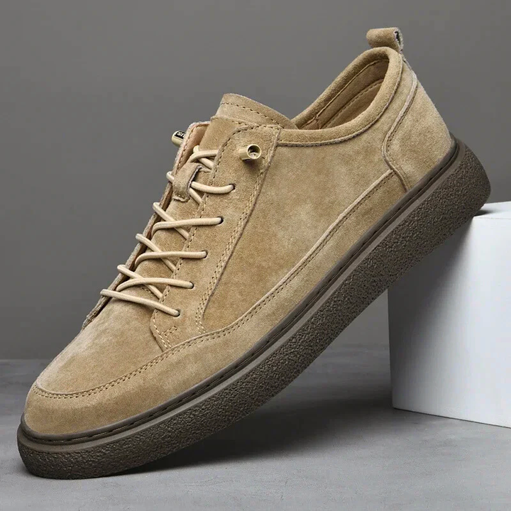 Men’s Genuine Suede Low-Top Flat Sneakers