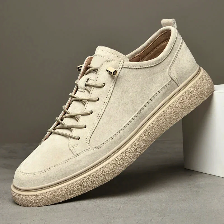 Men’s Genuine Suede Low-Top Flat Sneakers