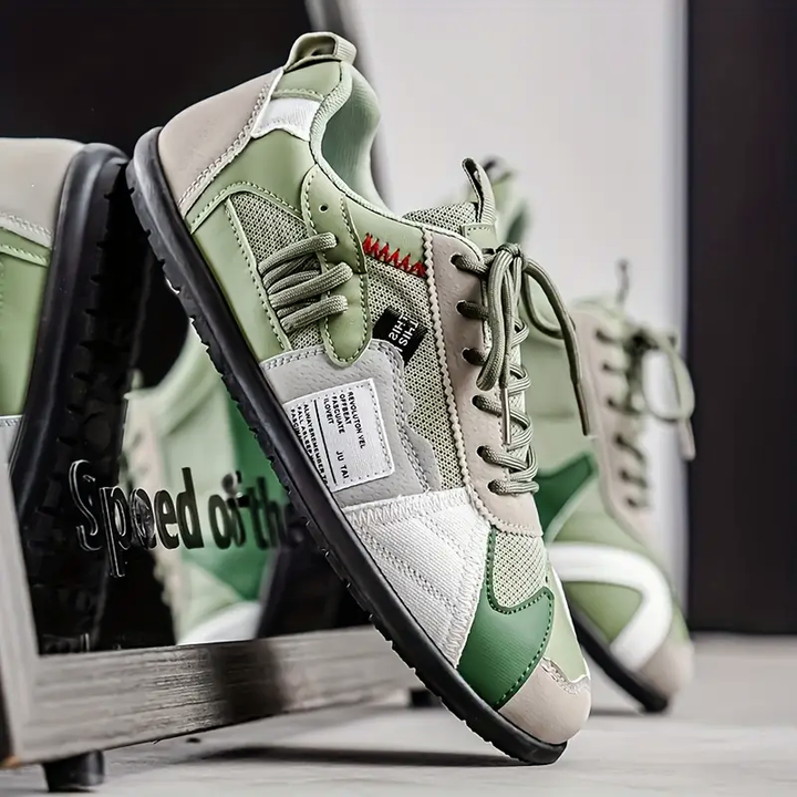 Men’s Multi-Tone Sneakers with Layered Stitch Design