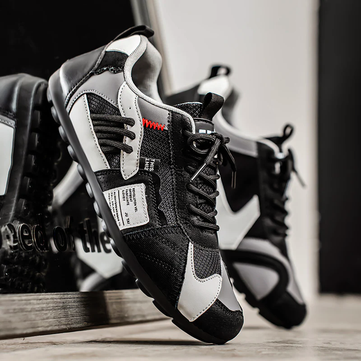 Men’s Multi-Tone Sneakers with Layered Stitch Design