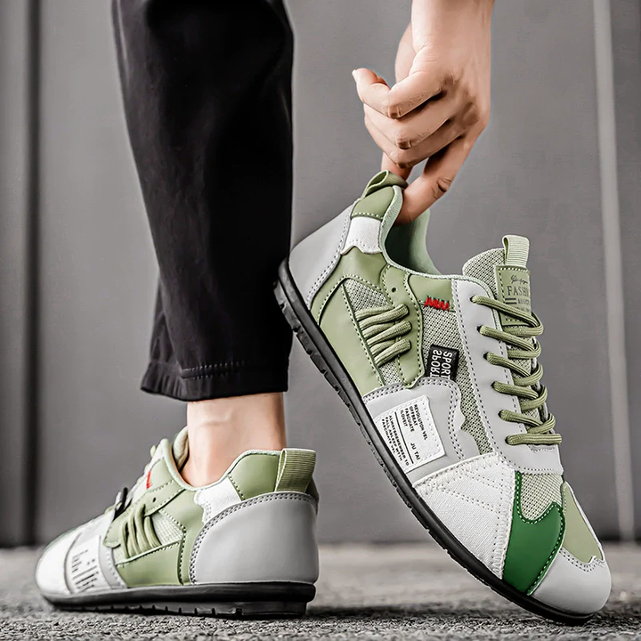 Men’s Multi-Tone Sneakers with Layered Stitch Design