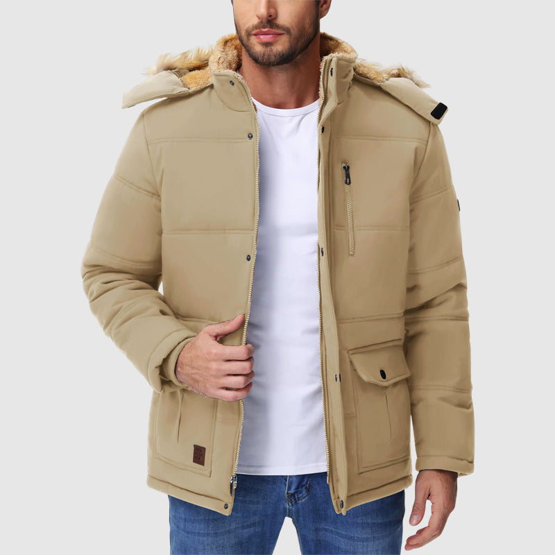 Men’s Fleece Lined Hooded Winter Parka