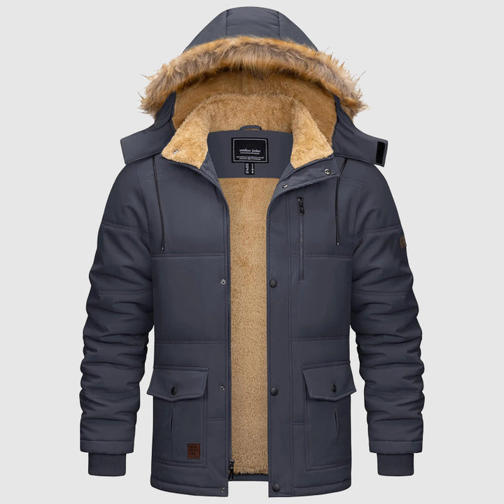 Men’s Fleece Lined Hooded Winter Parka
