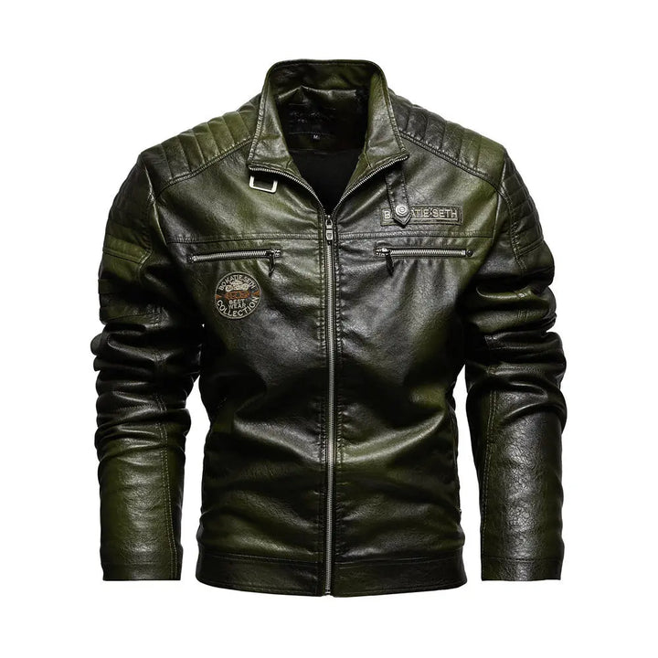 Seth | Vintage Leather Patch Jacket