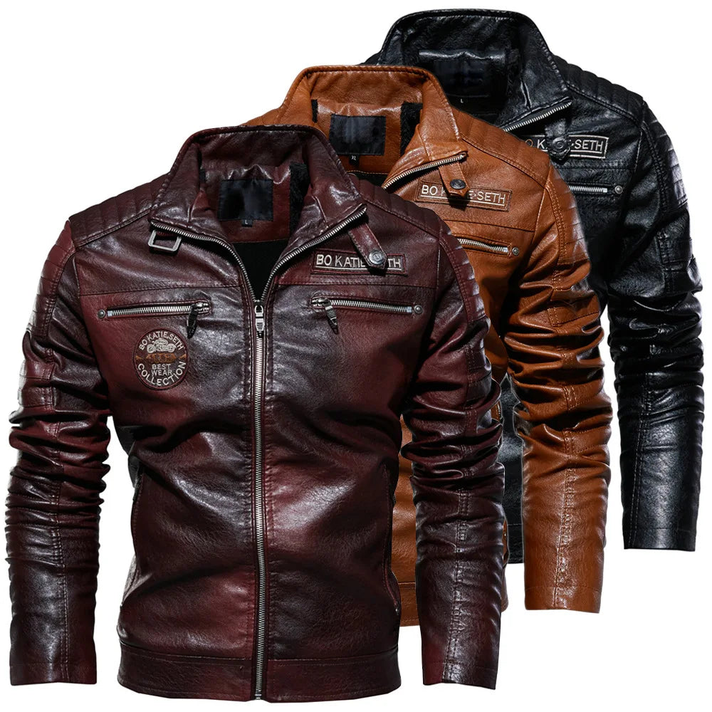 Seth | Vintage Leather Patch Jacket