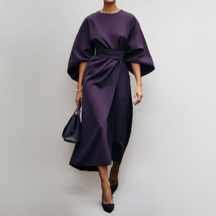Eldra | Luxe Satin Batwing Sleeve Maxi Dress
