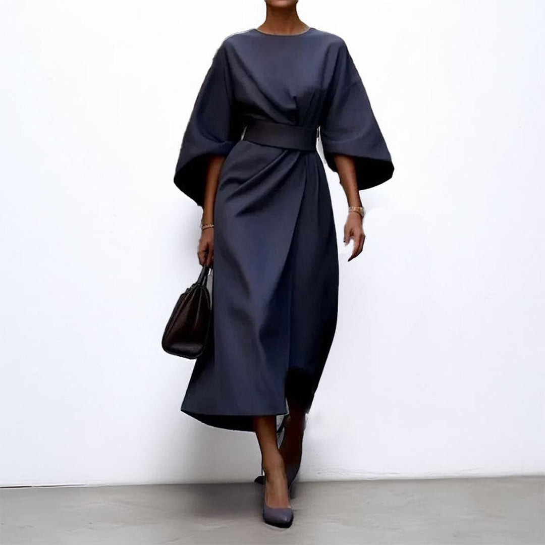 Eldra | Luxe Satin Batwing Sleeve Maxi Dress
