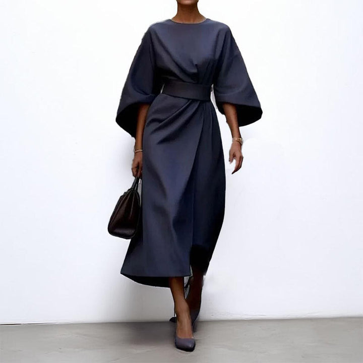 Eldra | Luxe Satin Batwing Sleeve Maxi Dress