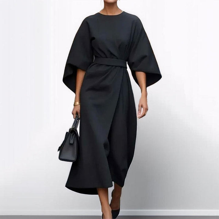 Eldra | Luxe Satin Batwing Sleeve Maxi Dress