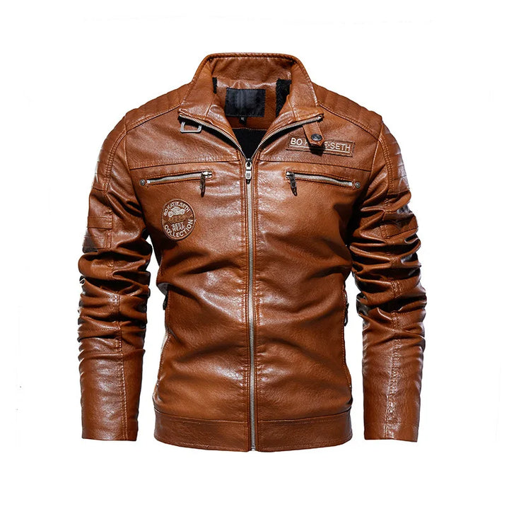 Seth | Vintage Leather Patch Jacket